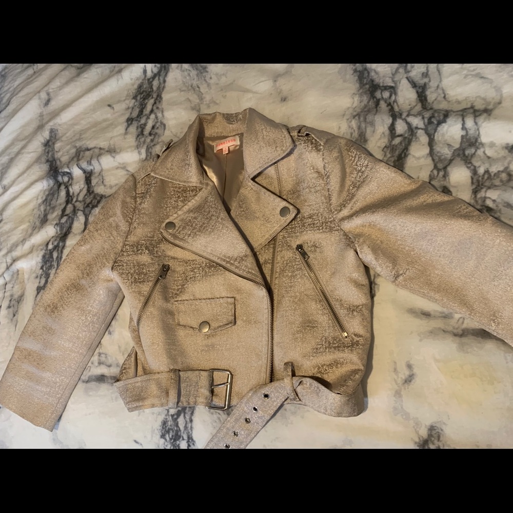 Gold blazer crop jacket